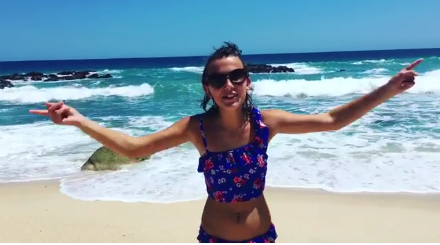 Millie bobby brown belly button